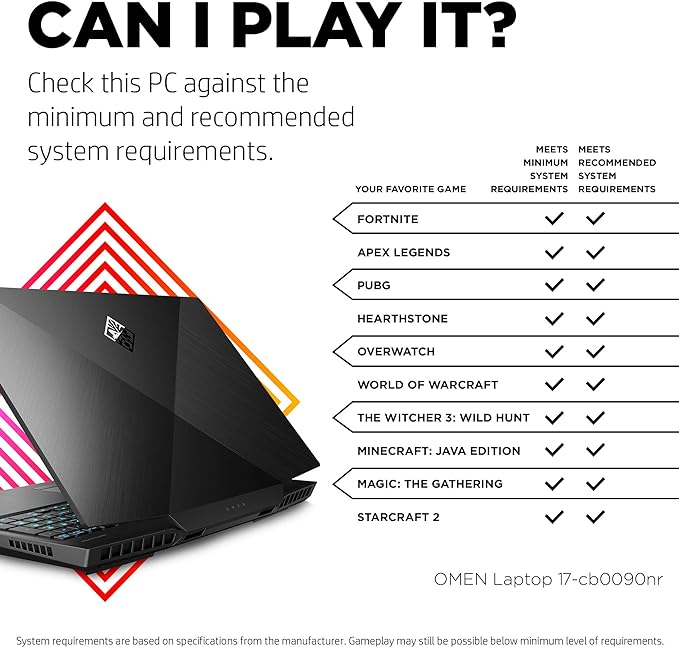 OMEN by HP 17" Gaming Laptop (Core i7 9750H/16GB/RTX 2080/1TB/144Hz) Grade A