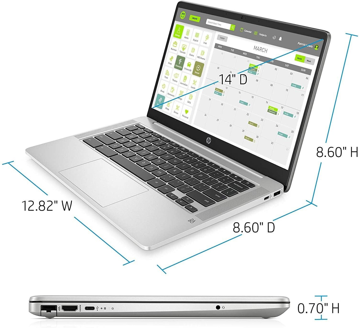 2020 HP Chromebook 14 Laptop (Intel Pentium N5000 4-Core/4GB RAM/Intel HD/64GB) Grade A