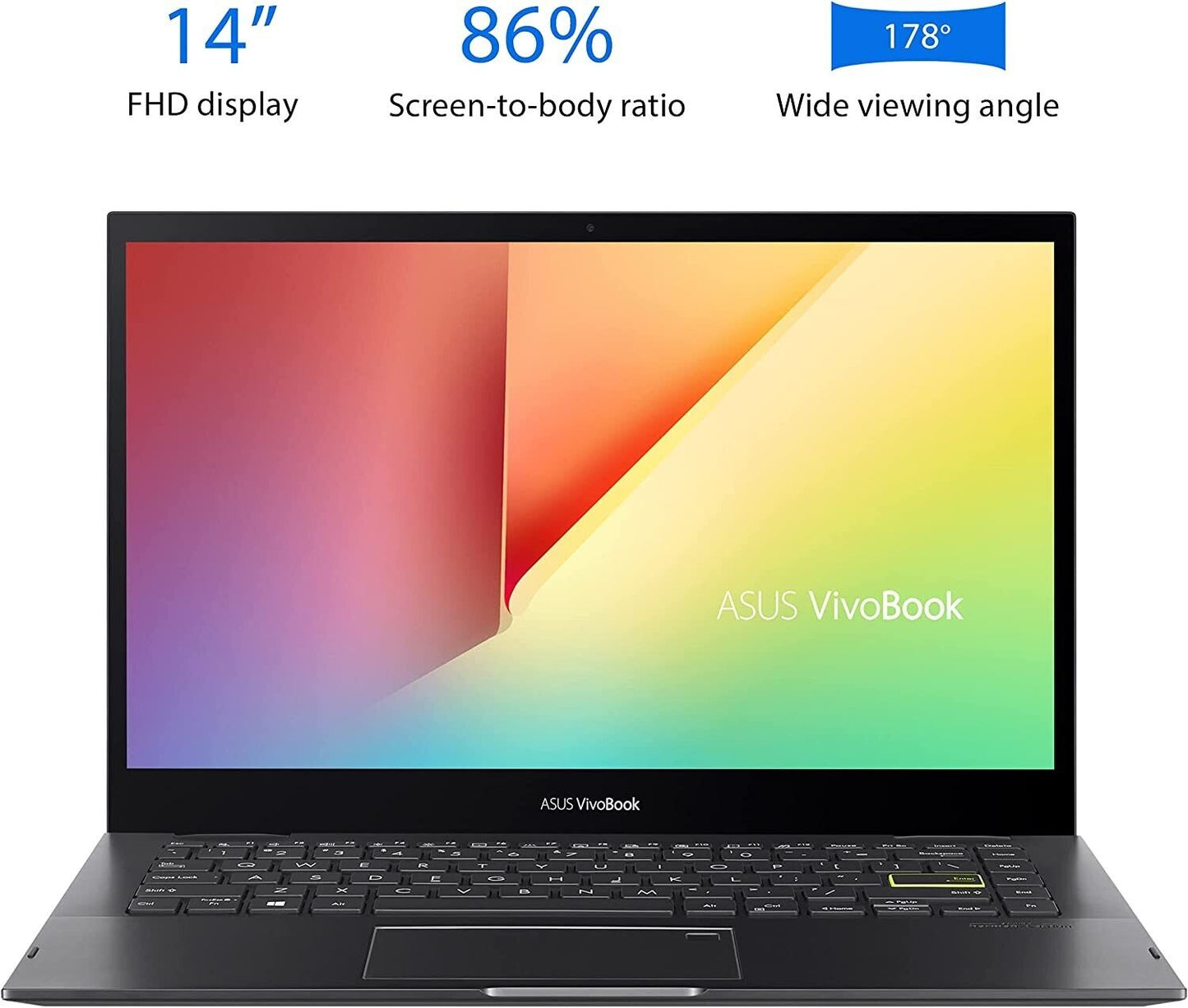 Portátil ASUS VivoBook Flip 14" 2 en 1 (i3-1115G4/4GB/Intel UHD/128GB SSD/FHD/IPS) Grado A