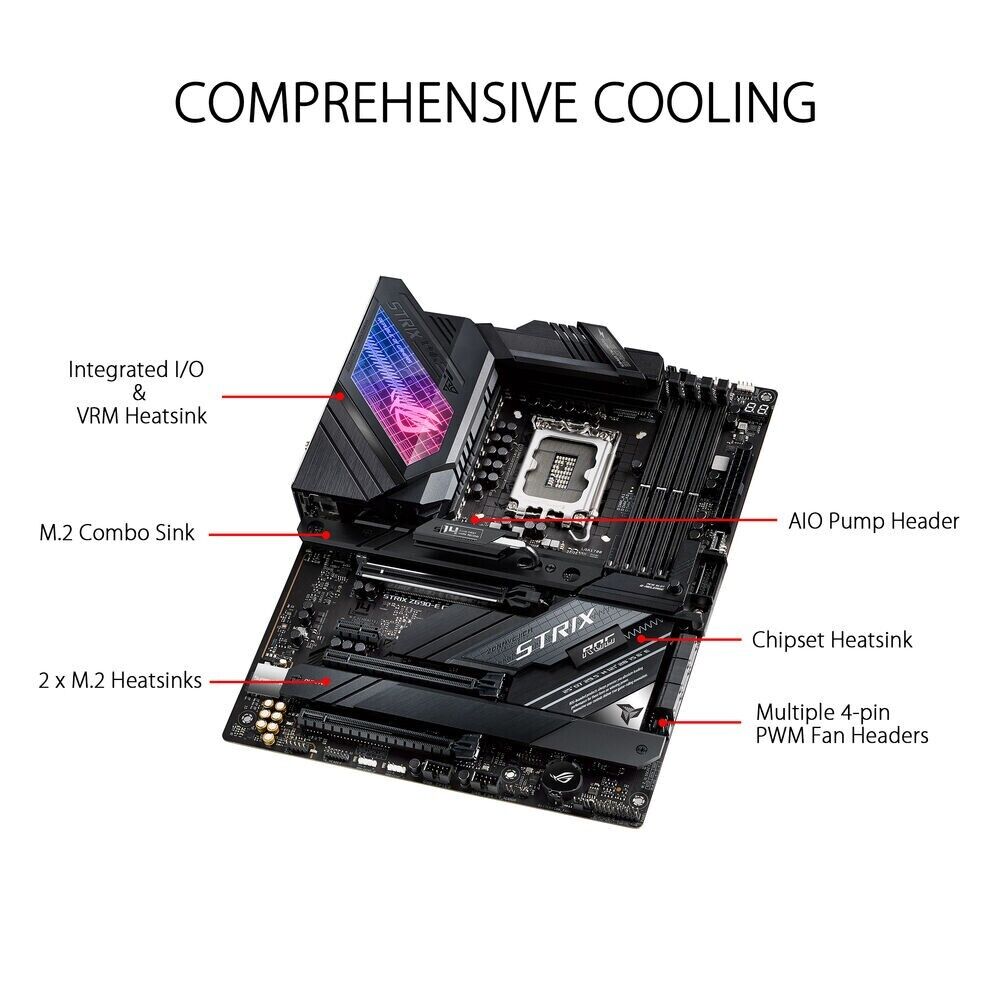 ASUS ROG Strix Z690-E Gaming WiFi LGA 1700 ATX Intel Motherboard (DDR5 RAM Only) Grade A