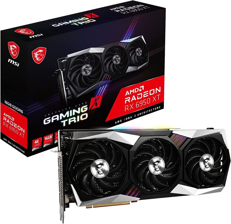 Tarjeta Gráfica MSI AMD Radeon RX 6950 XT Gaming X TRIO 16GB GDDR6 PCIe 4.0 Grado A